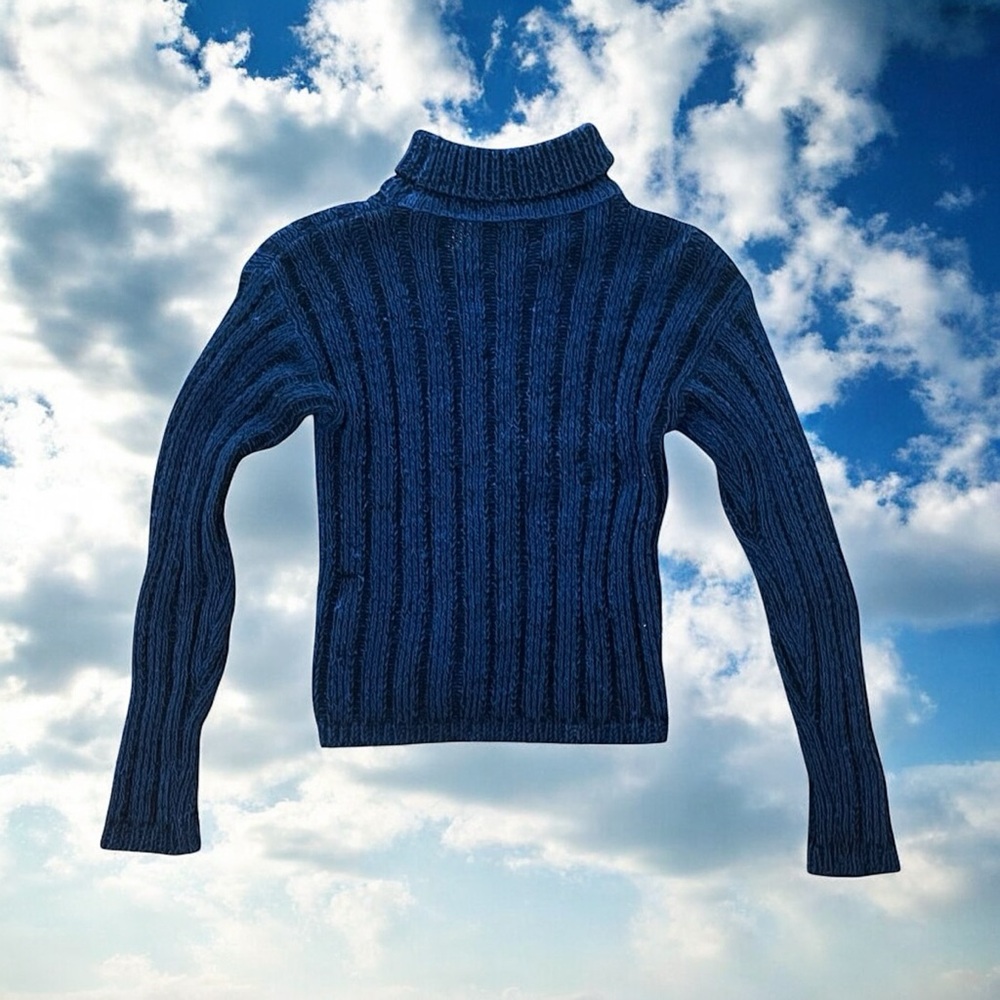 No Boundaries Textured Blue Sweater
